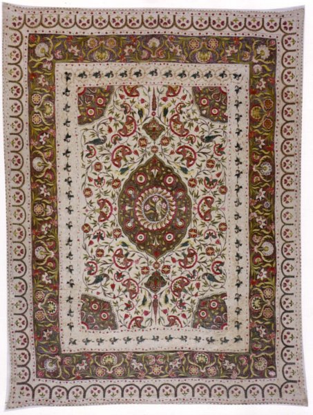 Mughal Silk and Metallic Summer Carpet  (India)